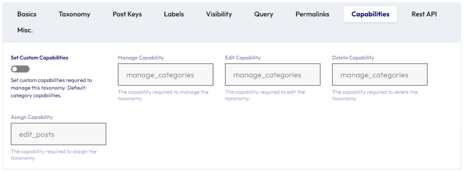 taxonomy capabilities