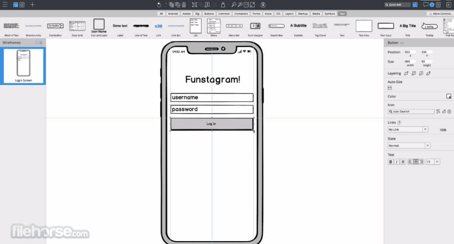 balsamiq wireframe