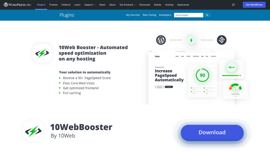10Web Booster-Website speed optimization