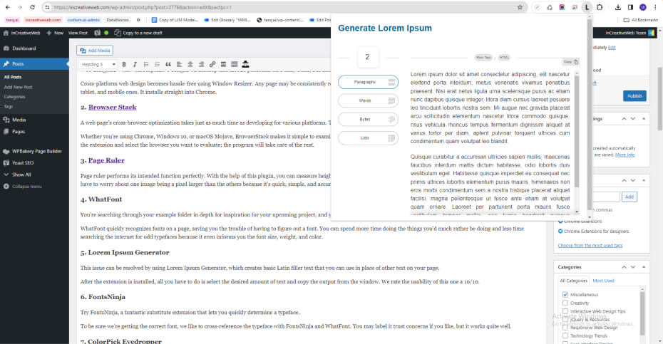 Lorem Ipsum Generator