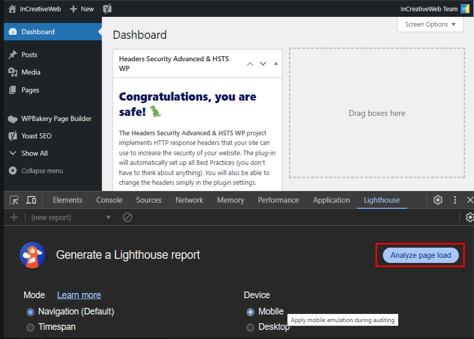 Analyze Page Load