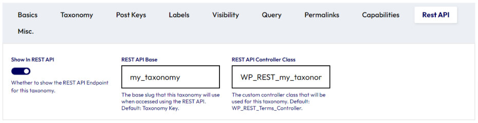taxonomy rest API
