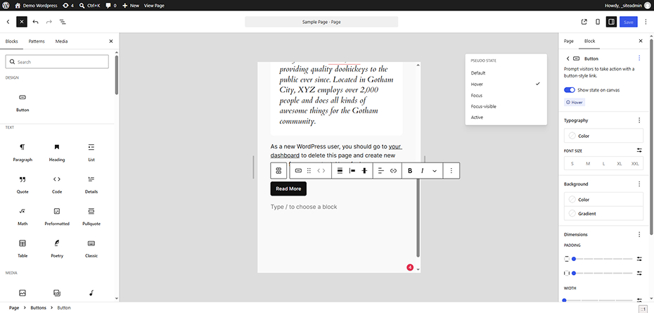 Style Hover and Focus States for Buttons