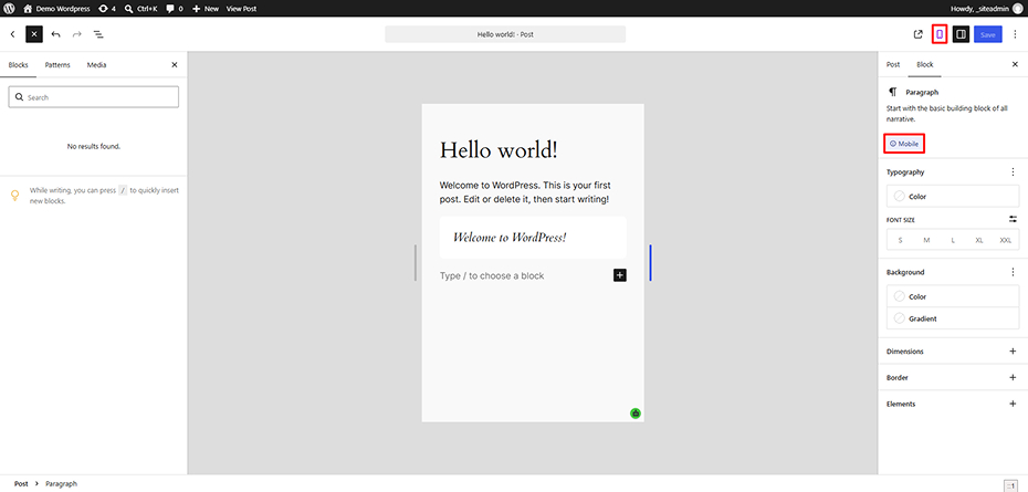 WordPress 7.1 Responsive Styling